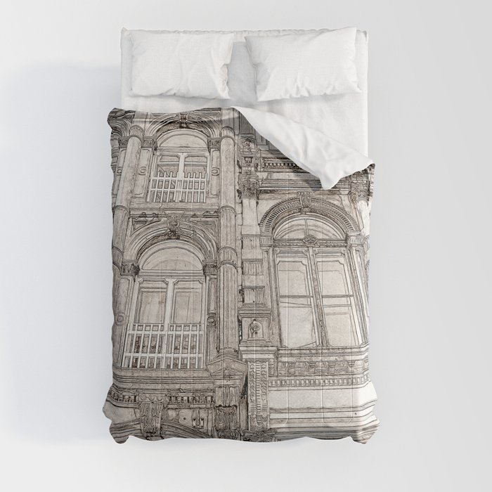 Facades - line art Comforter
