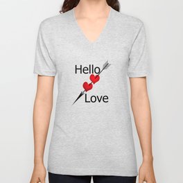 Hello love! White background . V Neck T Shirt