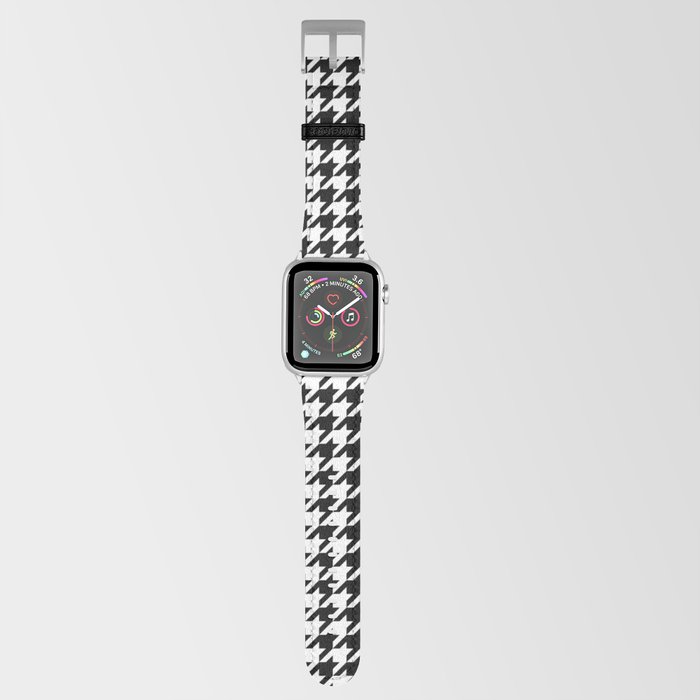 Monochrome Black & White Houndstooth Apple Watch Band