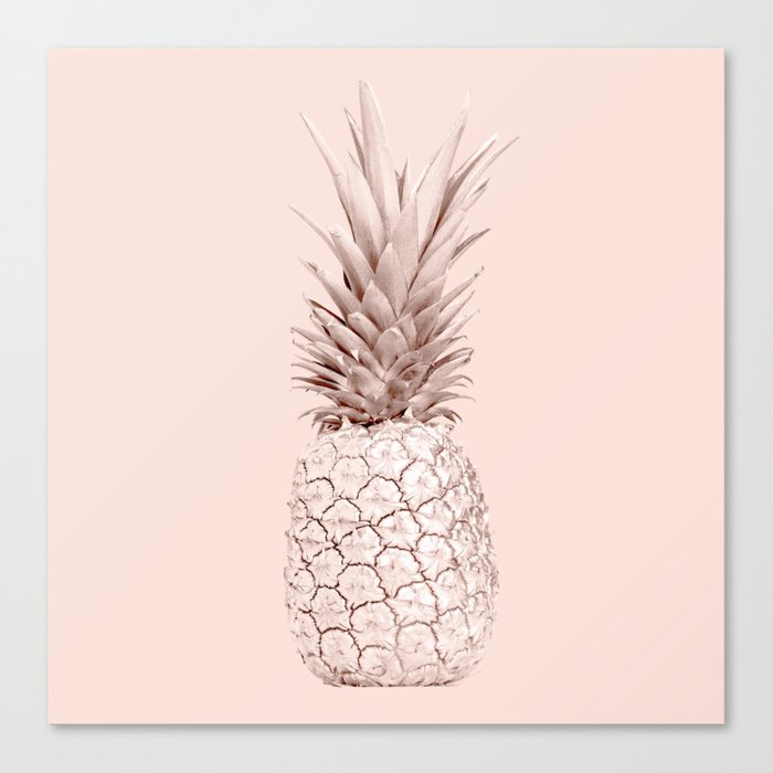 Pink Gold Pineapple Canvas Print