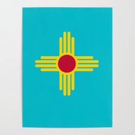 New Mexico Flag Turquoise  Poster