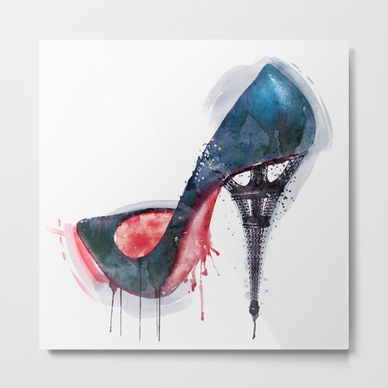 Eiffel Tower Shoe Metal Print