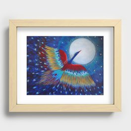 The legendary Phoenix in blue  Recessed Framed Print