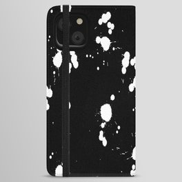 Black and white splash pattern homedecor iPhone Wallet Case
