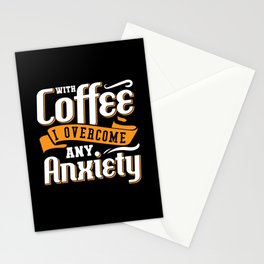 Mental Health With Coffee I Overcome Anxie Anxiety Stationery Card