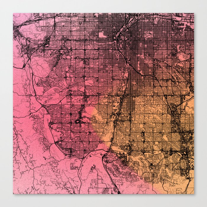 USA, Lakewood - City Map Collage Canvas Print