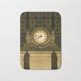 Ancient Clock in the train station Bath Mat | Station, Marble, Photo, Architecture, Roma, Washington, America, Watch, Guardians, White 