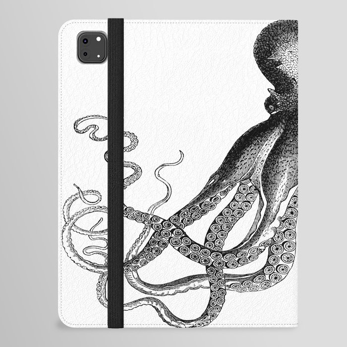 Octopus | Vintage Octopus | Tentacles | Black and White | iPad Folio Case
