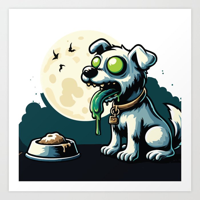 Zombie dog Art Print