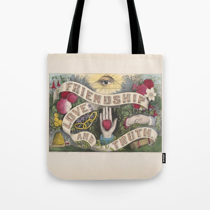Friendship Love And Truth Vintage Sentiment Gift Tote Bag