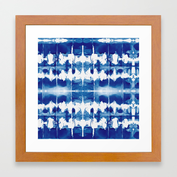 Shibori Tie Dye Indigo Blue Framed Art Print By Followmeinstead