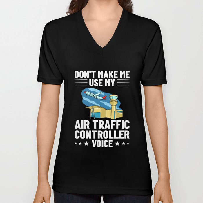 Air Traffic Controller Flight Director Tower V Neck T Shirt