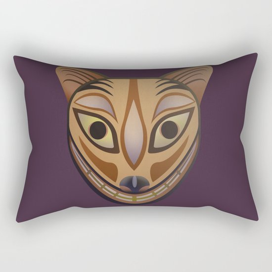 Feline tribal mask Rectangular Pillow