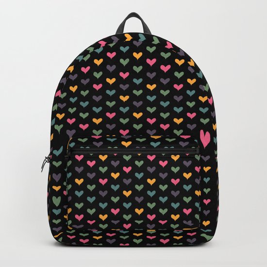 Small hearts on black Backpack