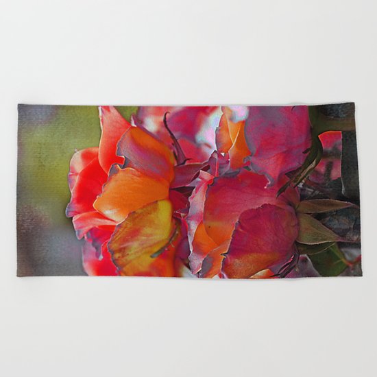 Romantic roses(9). Beach Towel