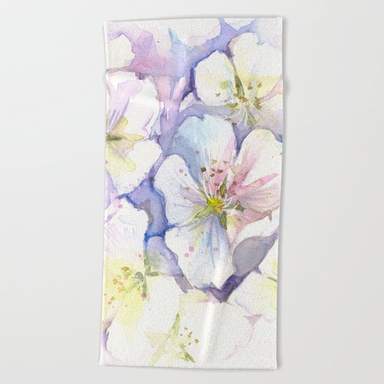 Cherry Blossoms Flowers Spring Floral Beach Towel