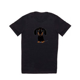 Black and Tan Dachshund | Cute Cartoon Wiener Dog T Shirt