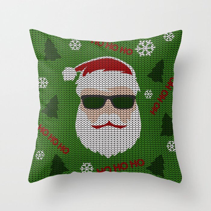 Santa Claus - Ugly Christmas Sweater Throw Pillow