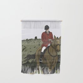 Fox Hunt with Horse and Dogs - Red Jacket Wall Hanging