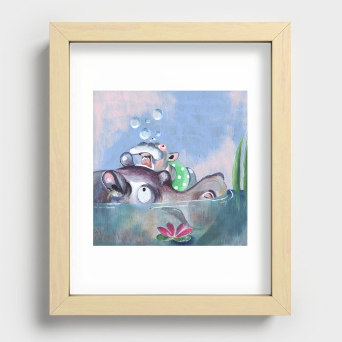 Puppies Series - Hippo Recessed Framed Print