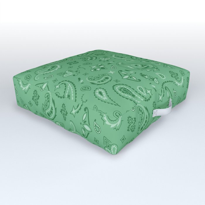 Minty Fresh Bandana Outdoor Floor Cushion