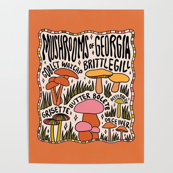 Mushrooms of Georgia Poster