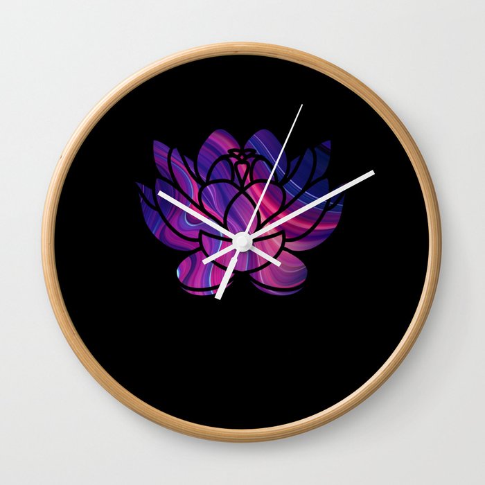 Lotus Flower Meditation Wall Clock