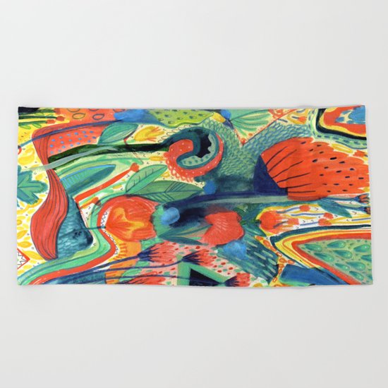Wild Flowers Beach Towel