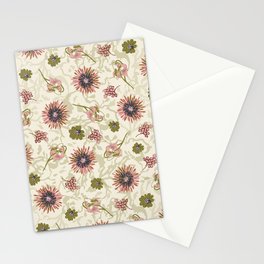 Botanical Pink on Cream Stationery Card