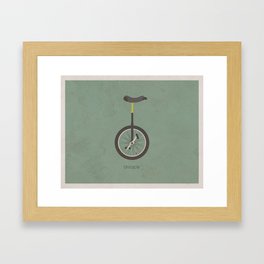 Unicycle (with text) Framed Art Print | Vector, Vintage, Graphic Design, Illustration 