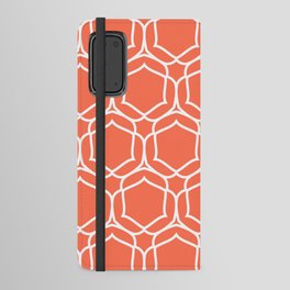 Tangerine and White Overlapping Shape Tile Pattern 2 - DE 2022 Trending Color Often Orange DE5132 Android Wallet Case