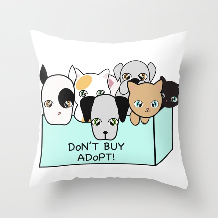 Adopt, don't shop! Throw Pillow