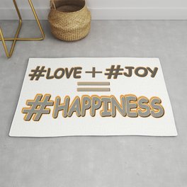 "HAPPINESS EQUATION" Cute Expression Design. Buy Now Area & Throw Rug
