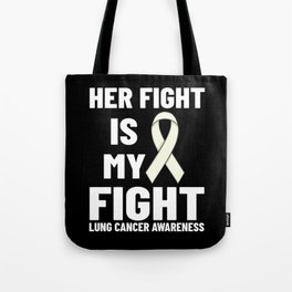 Lung Cancer Ribbon White Awareness Survivor Tote Bag