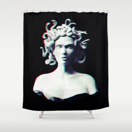 Medusa glitch Shower Curtain