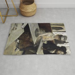 The Absinthe Drinker by Edgar Degas Area & Throw Rug