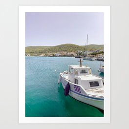 Port in Greece - Greek Islands Art Print