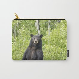 Male Black Bear Looking To Cross the Road, Grand Tetons Carry-All Pouch | Wildlife, Flora, Wild, Green, Color, Gray, Standing, Grown, Grey, Lookingdirectstare 