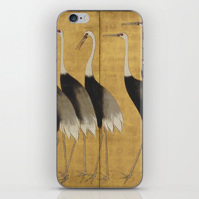 Red Crowned Cranes Vintage Japanese Nature Art iPhone Skin