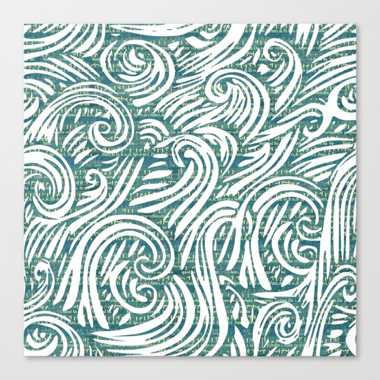 Music waves zen art print Canvas Print