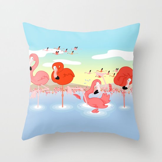 flamingos Throw Pillow