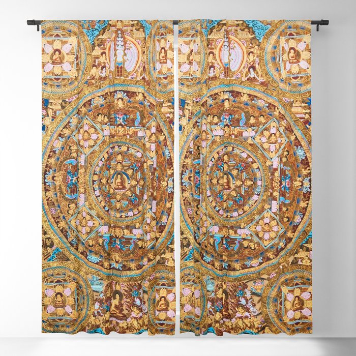 Buddhist Mandala 47 Buddha Mudra Blackout Curtain