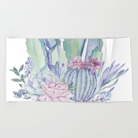 Desert Love Cactus + Succulents Beach Towel