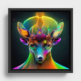 Psychedelic Deer Framed Canvas