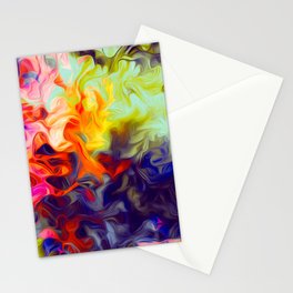 Surreal Smoke Abstract In Multicolor Stationery Card