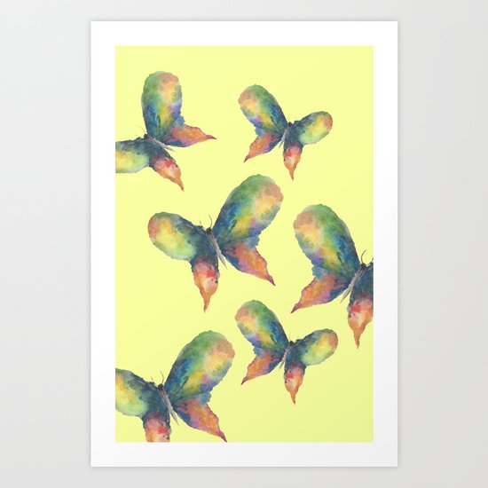 Rainbow Butterflies Art Print