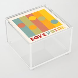 Love Pride - Retro Stripes and dots Acrylic Box