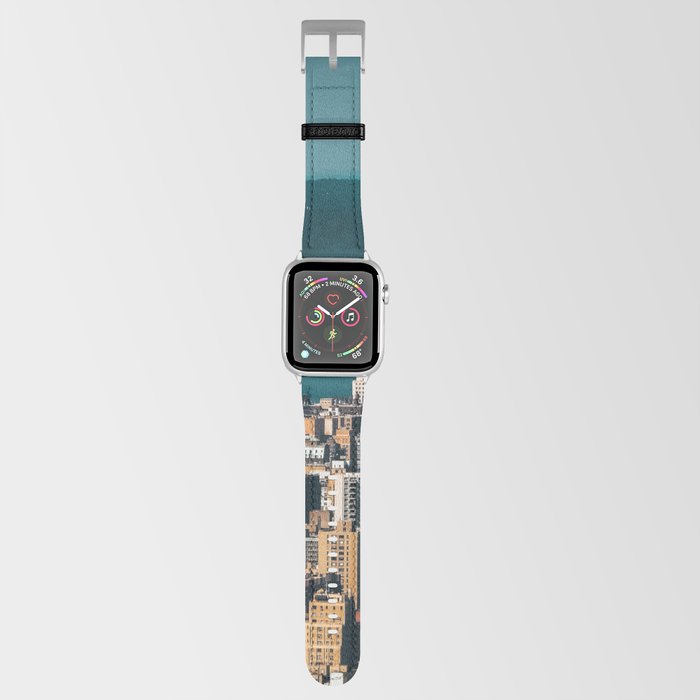 New York City Manhattan aerial view with Central Park and Upper West Side at sunset Apple Watch Band