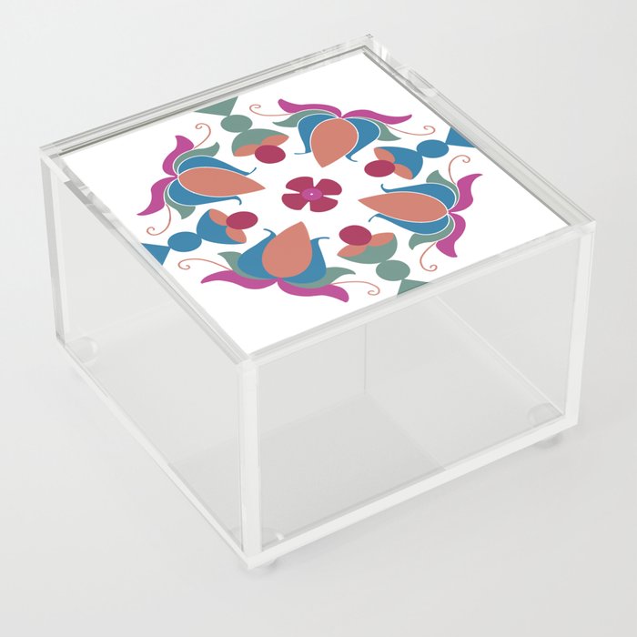 Light Up Modern Color Rangoli Acrylic Box