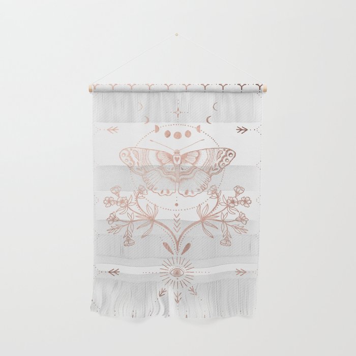 Magical Moth In Rose Gold Wall Hanging
